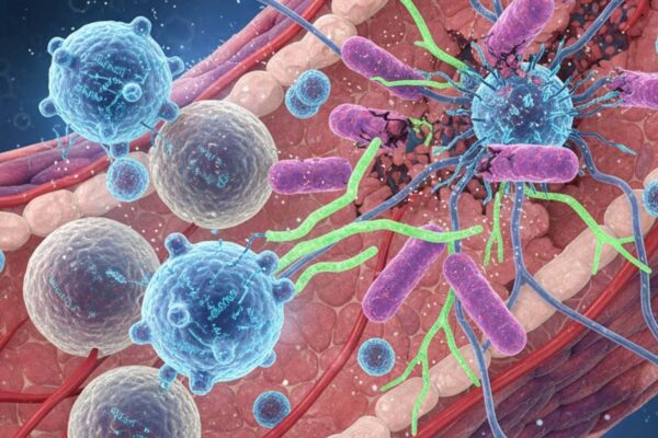 Nova terapia com mRNA combate bactérias resistentes e protege pulmões. (Imagem: Gerada por IA/ Gemini)