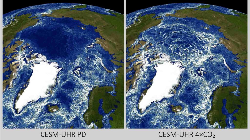 Agitação horizontal pode alterar ecossistemas no Ártico e na Antártida (Imagem: NASA Blue Marble)
