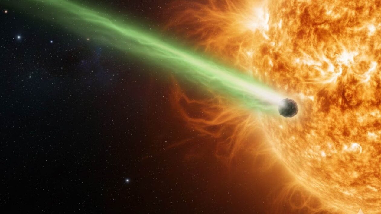 3I/ATLAS exibe núcleo rígido e ondas de rotação aceleradas no espaço. (Imagem: Gerada por IA/ Gemini)