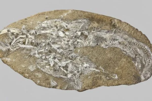 Concreção mostra restos de Bakiribu waridza e quatro peixes. (Foto: RV Pêgas et al via Scientific Reports)