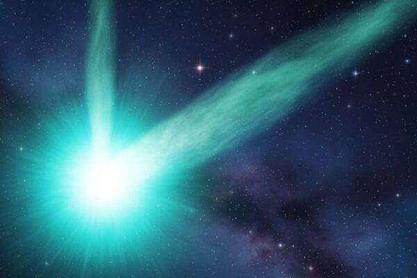 Sonda Juice captura halo brilhante e caudas do cometa 3I/ATLAS (Imagem: Gerada por IA/ Gemini)