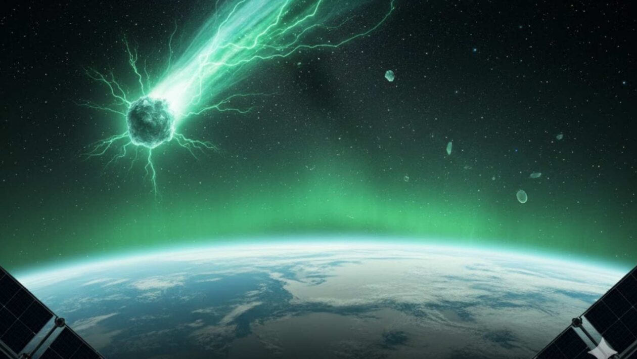 Cometa 3I/ATLAS emite raios X, fenômeno inédito em visitantes interestelares (Imagem: Gerada por IA/ Gemini)