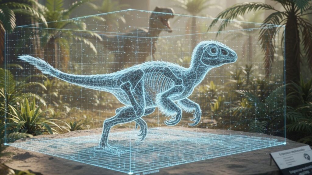 Digitalização 3D expõe detalhes do Enigmacursor. (Foto: Gerada por IA via Gemini)