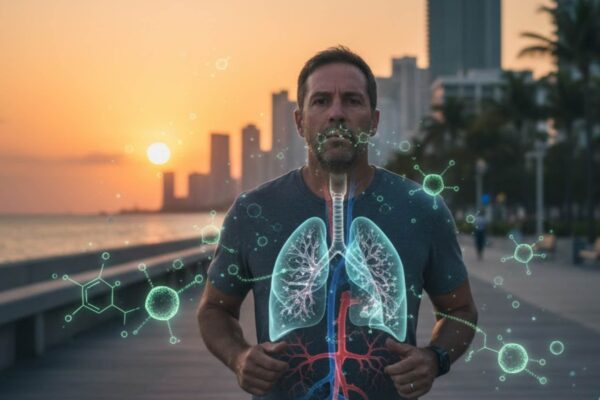 PFAS invisíveis no ar do sul da Flórida representam risco à saúde. (Imagem: Gerada por IA/ Gemini)