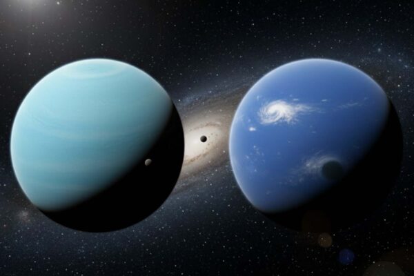 Urano e Netuno podem ser gigantes rochosos, não apenas gelados (Imagem: Gerada por IA/ Gemini)