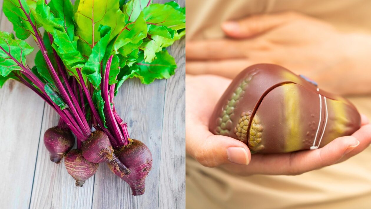 Beterraba ajuda a reduzir enzimas elevadas do fígado. (Foto: Pixabay e Pamai's Images via Canva)