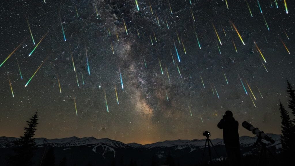 Dezembro terá superlua fria e chuvas de meteoros espetaculares. (Imagem: Gerada por IA/ Gemini)
