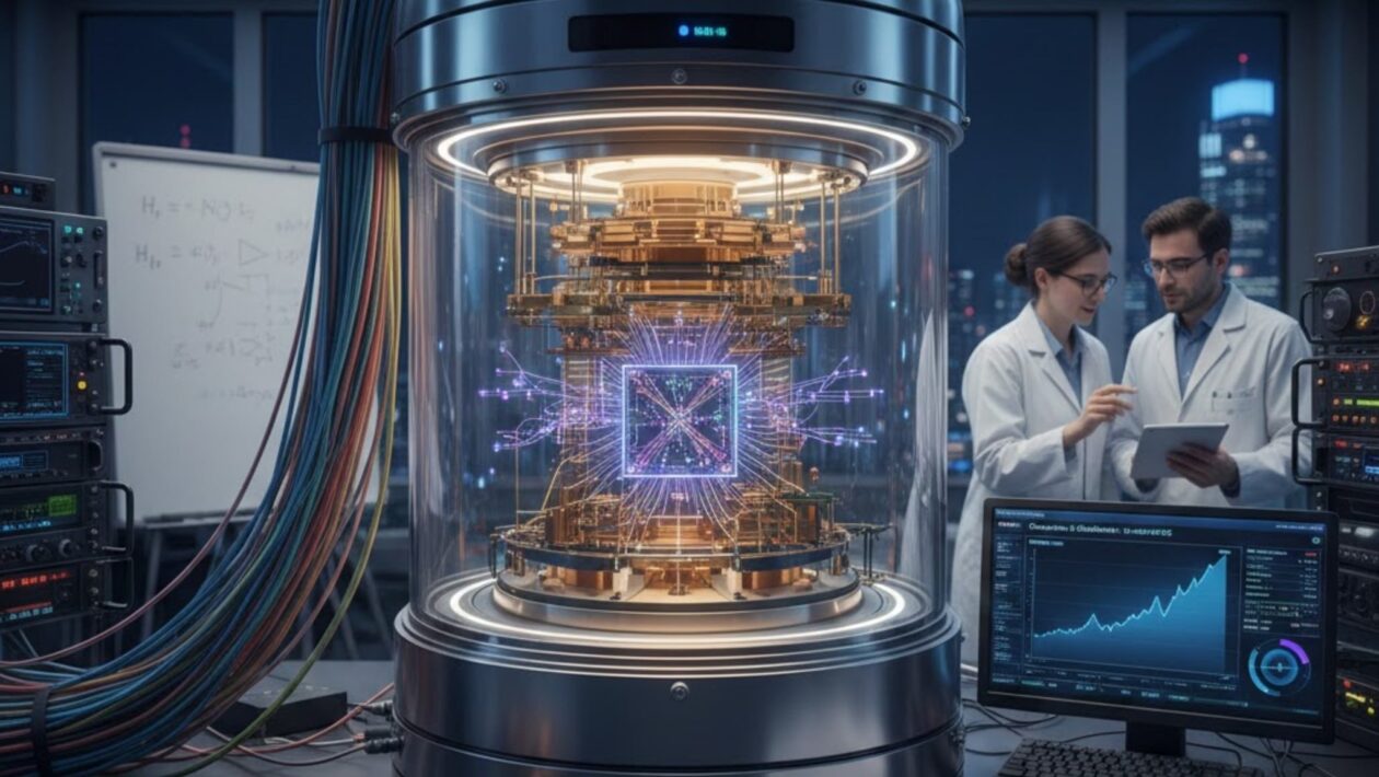 Calibração de qubits aumenta a confiabilidade de computadores quânticos. (Imagem: Gerada por IA/ Gemini)