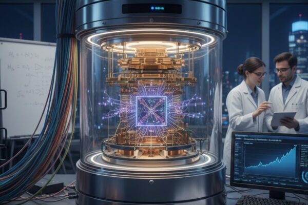 Calibração de qubits aumenta a confiabilidade de computadores quânticos. (Imagem: Gerada por IA/ Gemini)