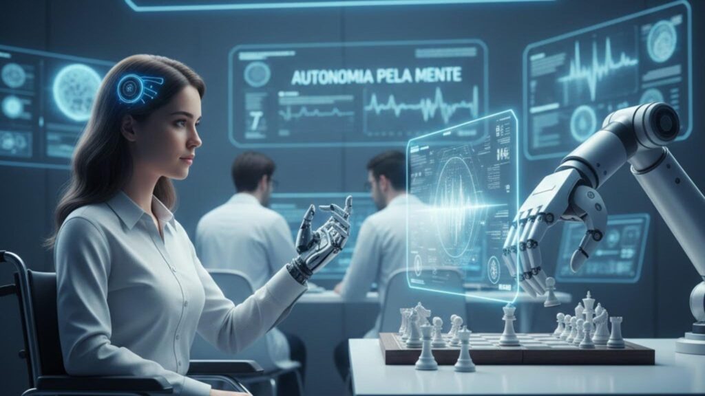 Paralisia não é barreira: próteses robóticas comandadas pela mente (Imagem: Gerada por IA/ Gemini)
