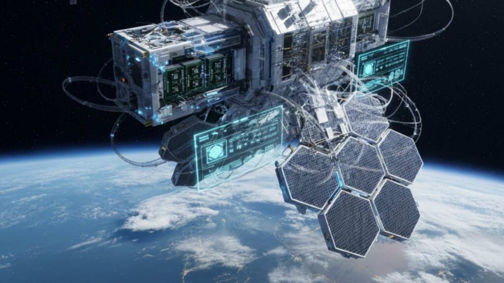 Computação em órbita permite monitoramento ambiental em tempo real (Imagem: Gerada por IA/ Gemini)