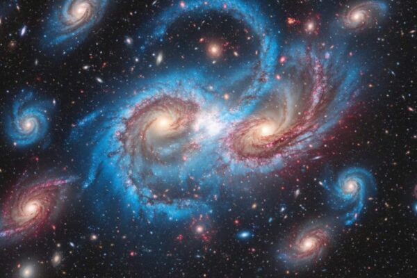 Ambientes densos sufocam galáxias e reduzem drasticamente a formação estelar (Imagem: Gerada por IA/ Gemini)