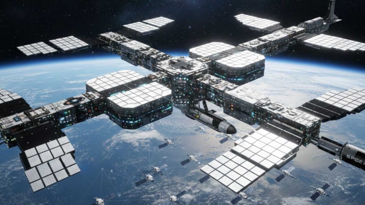 Data centers no espaço prometem energia contínua e IA sem limites (Imagem: Fala Ciência via Gemini)