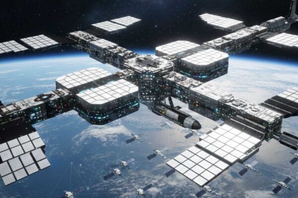 Data centers no espaço prometem energia contínua e IA sem limites (Imagem: Fala Ciência via Gemini)