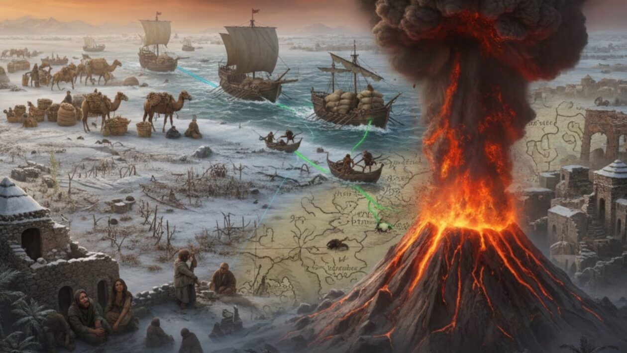 Erupção esquecida pode ter aberto caminho para a Peste Negra. (Imagem: Gerada por IA/ Gemini)
