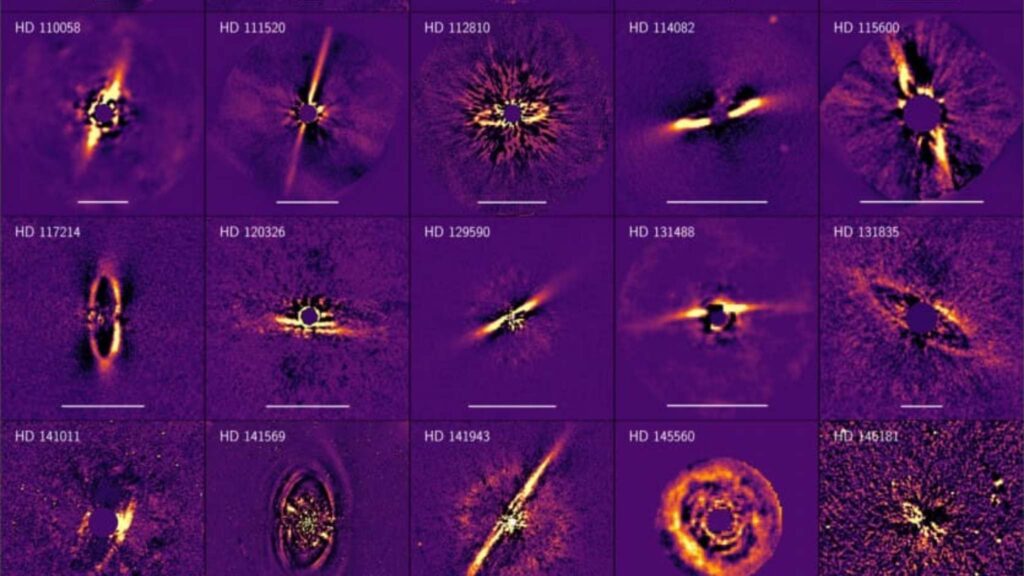 Telescópio VLT captura pistas de planetas invisíveis além do nosso sistema (Créditos: Engler et al./SPHERE Consortium/ESO)