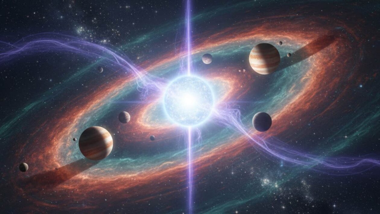 Surto estelar tardio revela como nascem planetas gigantes gasosos (Imagem: Gerada por IA/ Gemini)