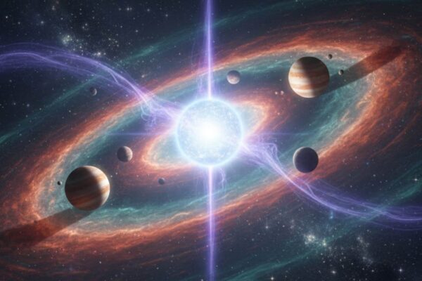 Surto estelar tardio revela como nascem planetas gigantes gasosos (Imagem: Gerada por IA/ Gemini)