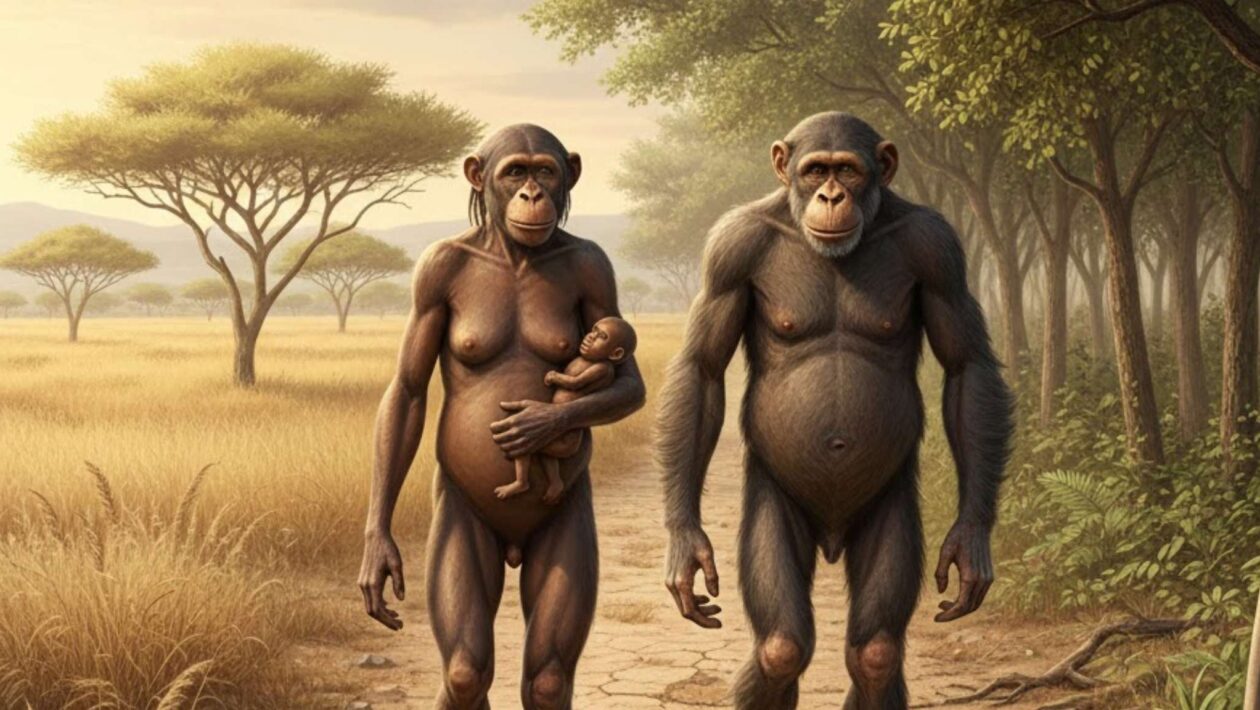 Dois hominídeos antigos conviviam na Etiópia há 3,4 milhões de anos. (Imagem: Gerada por IA/ Gemini)