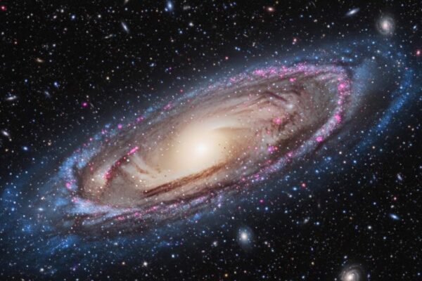 Galáxia Alaknanda desafia teorias sobre o universo primordial. (Imagem: Gerada por IA/ Gemini)