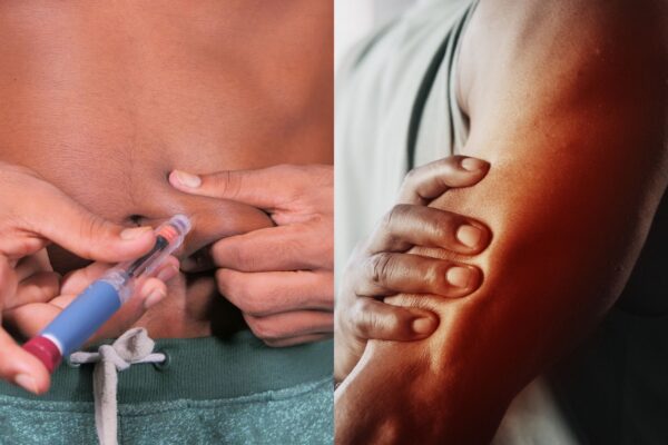 Injeções para emagrecer podem causar perda de massa magra. (Foto: Towfiqu Barbhuiya e YuriArcurs via Canva)