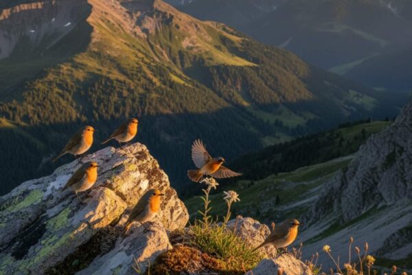 Aves migram para altitudes mais altas com o aquecimento europeu (Imagem: Gerada por IA/ Gemini)
