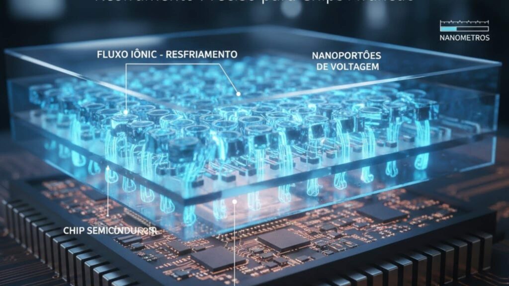 Nanocanais ionotermoelétricos prometem resfriamento preciso em processadores (Imagem: Gerada por IA/ Gemini)