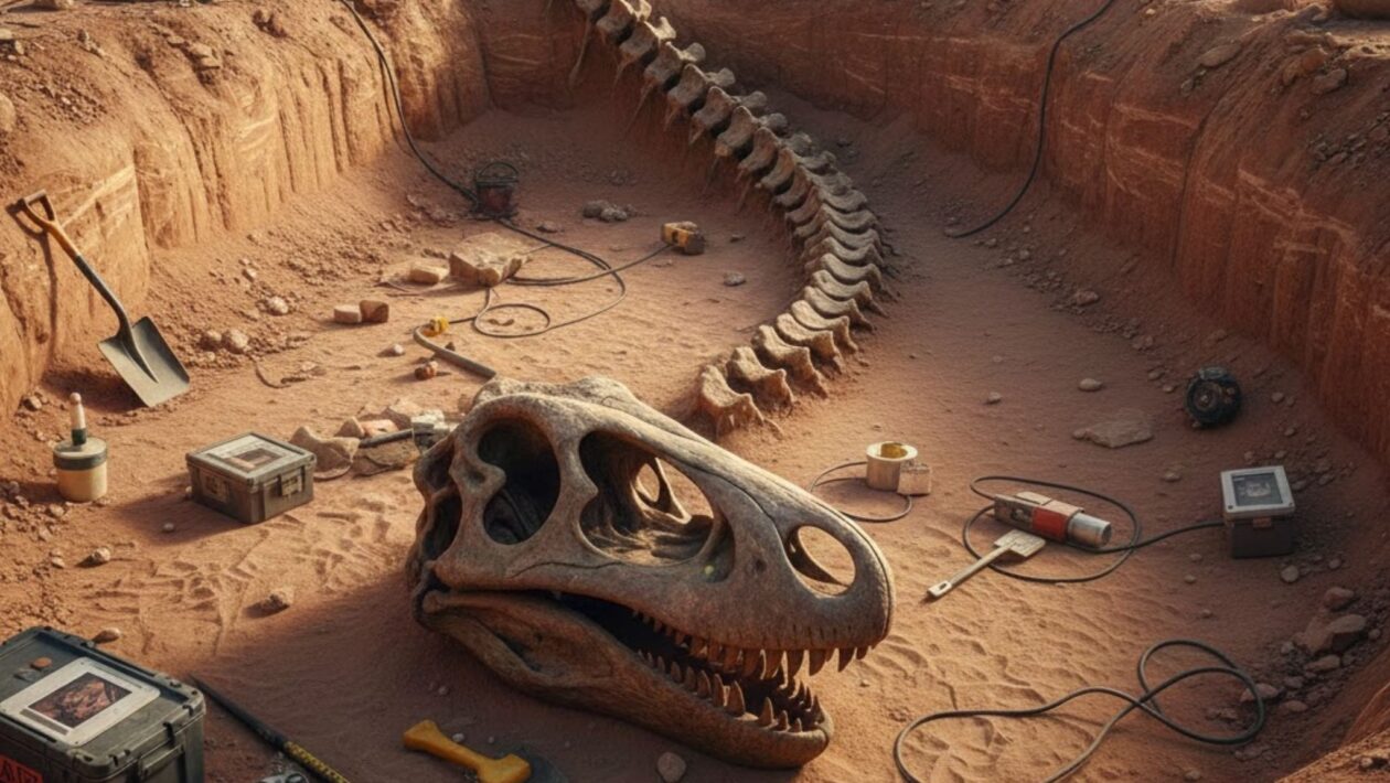 Fóssil antigo ganha nome e muda história dos dinossauros. (Foto: Gerada por IA via Gemini)