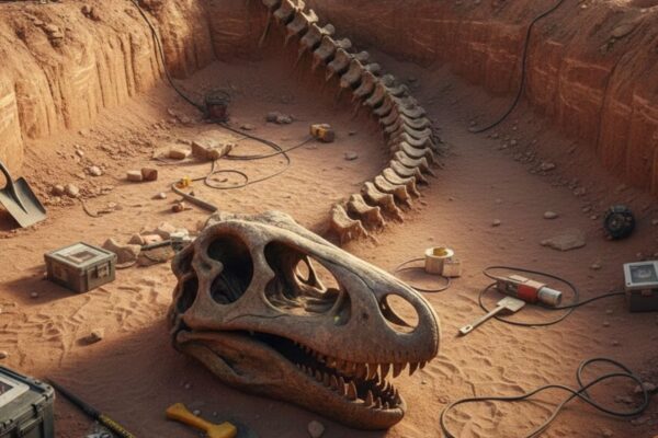 Fóssil antigo ganha nome e muda história dos dinossauros. (Foto: Gerada por IA via Gemini)