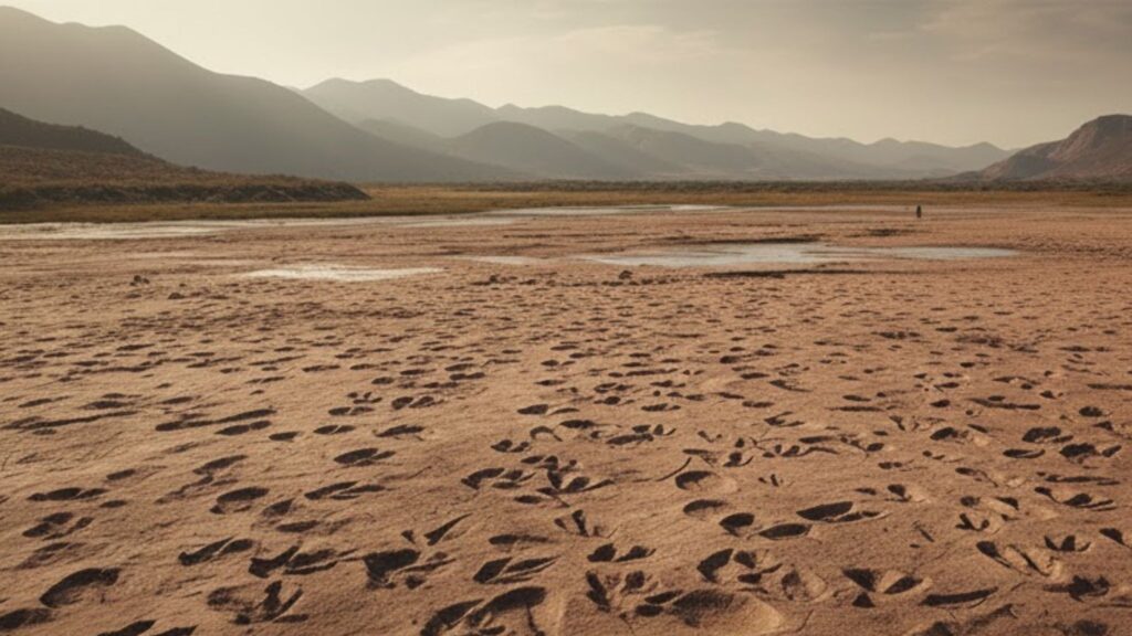 Sítio boliviano reúne 16.600 marcas de terópodes. (Foto: Gerada por IA via Gemini)