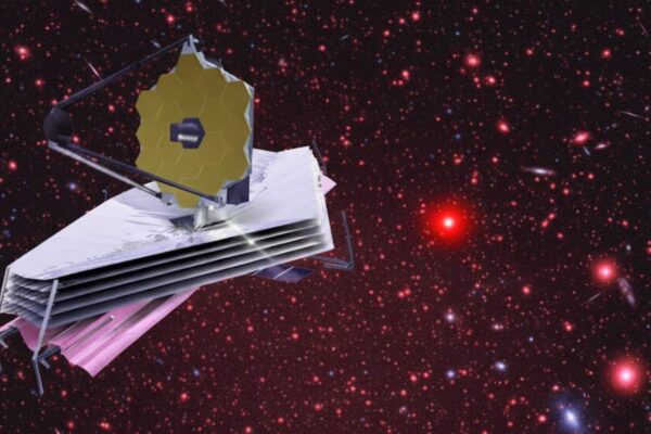 Pontos vermelhos do JWST revelam novos mistérios do universo primordial (Imagem: Gerada por IA/ Gemini)