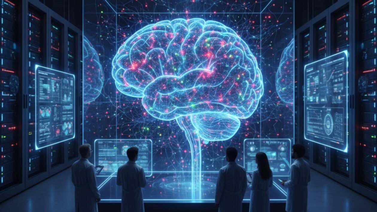 Supercomputador simula cérebro com milhões de neurônios em alta precisão (Imagem: Gerada por IA/ Gemini)