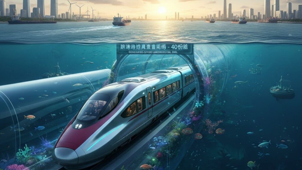 Megaobra subaquática da China redefine transporte e integração regional (Imagem: Gerada por IA/ Gemini)
