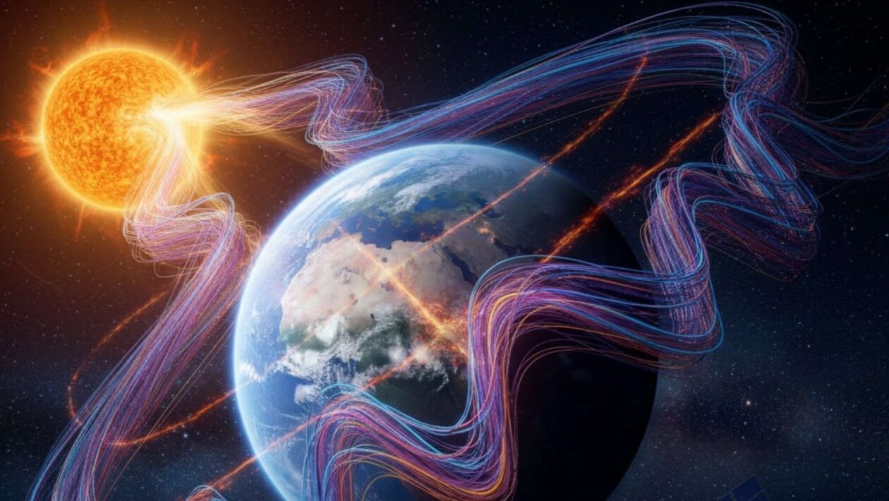 Zigue-zagues revelam interação inédita entre plasma solar e terrestre (Imagem: Gerada por IA/ Gemini)