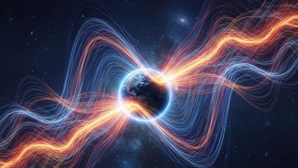 Nova deformação magnética pode aprimorar previsões de tempestades espaciais (Imagem: Gerada por IA/ Gemini)