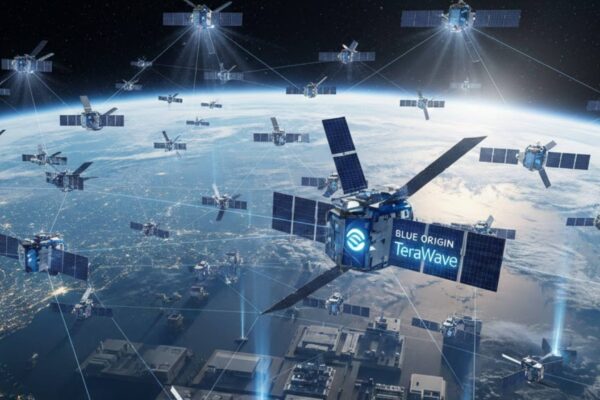 Blue Origin lança projeto para disputar a internet espacial (Imagem: Fala Ciência via Gemini)