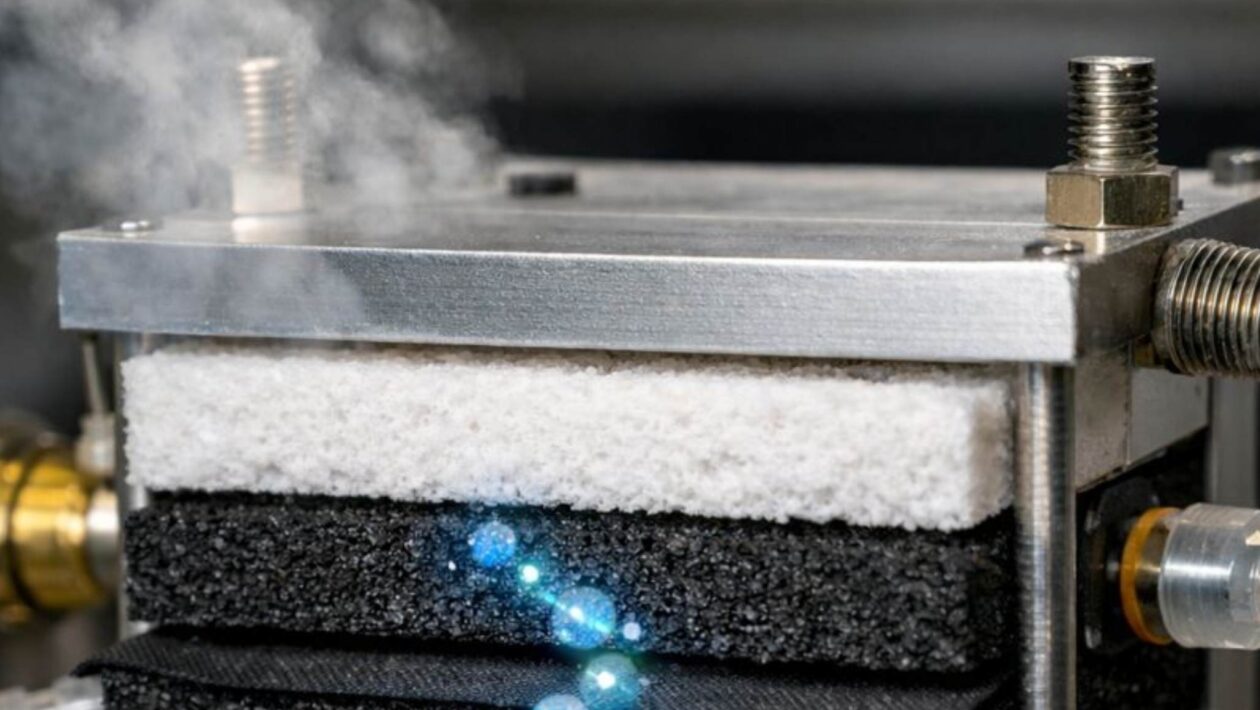 Eletrodo transforma CO₂ de gases de escape em ácido fórmico (Imagem: Fala Ciência via ChatGPT)