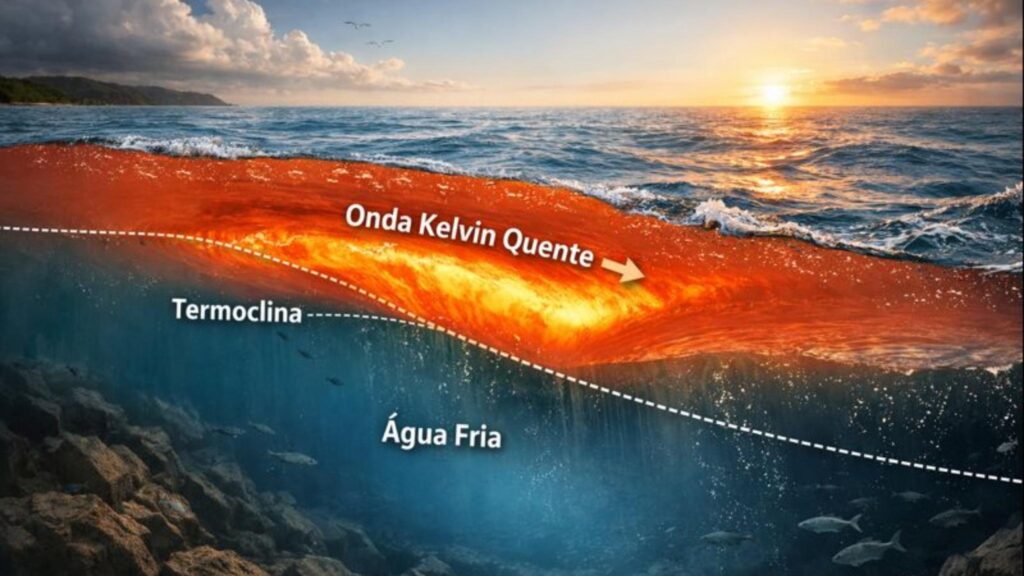 Fim da La Niña sinaliza transição para El Niño global (Imagem: Fala Ciência via ChatGPT)
