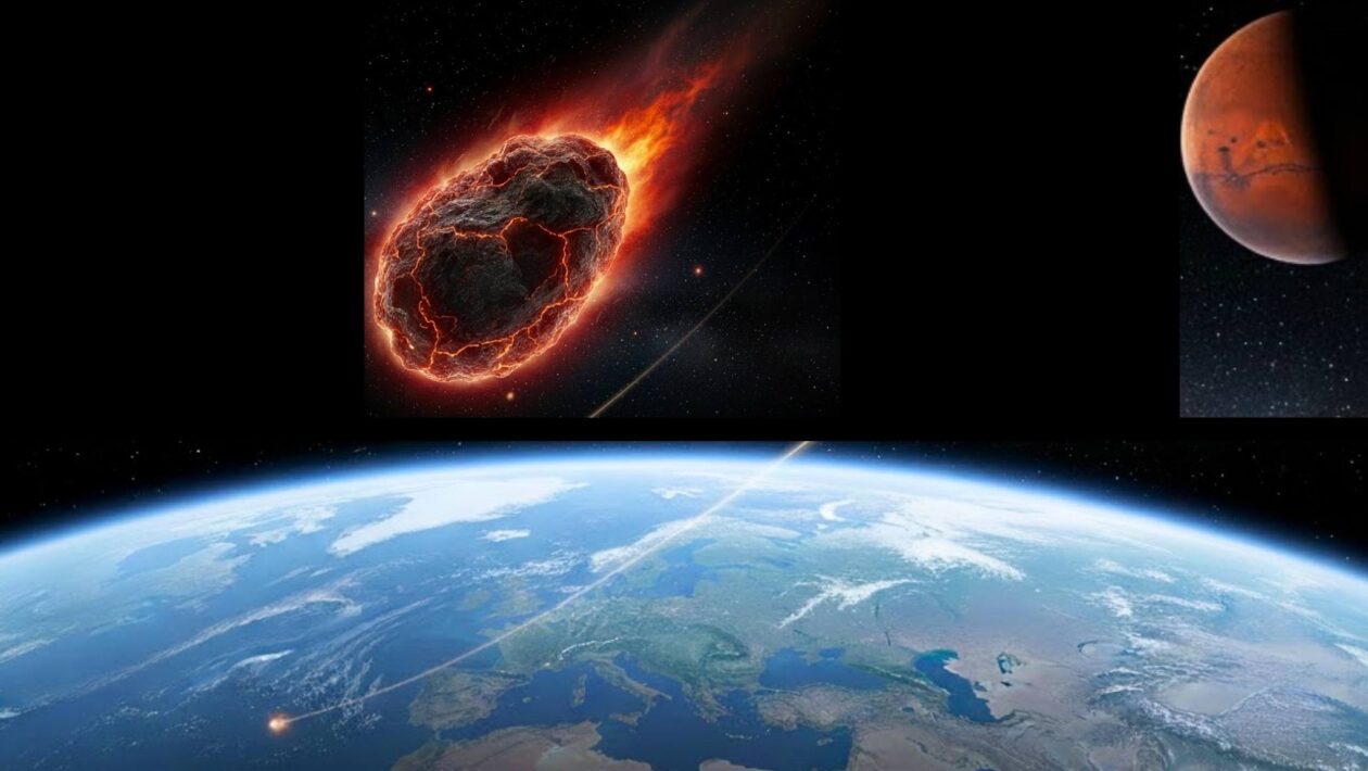 Microrganismos marcianos podem ter sobrevivido em meteoritos rumo à Terra. (Imagem: Fala Ciência via Gemini)