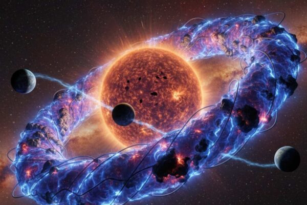 Anéis de plasma revelam o clima espacial oculto de estrelas jovens (Imagem: Fala Ciência via Gemini)