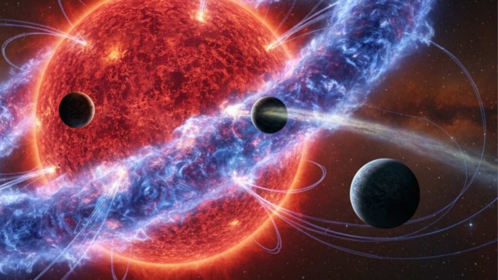 Clima estelar extremo pode decidir o destino de planetas rochosos (Imagem: Fala Ciência via Gemini)
