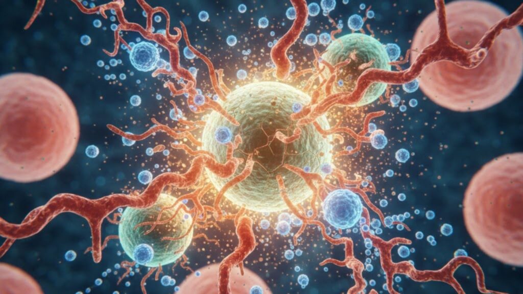 Senescência celular afeta inflamação e saúde dos tecidos. (Foto: Fala Ciência via Gemini)