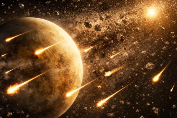 Asteroide antigo pode gerar chuva de meteoros no céu de Vênus (Imagem: Fala Ciência via ChatGPT)