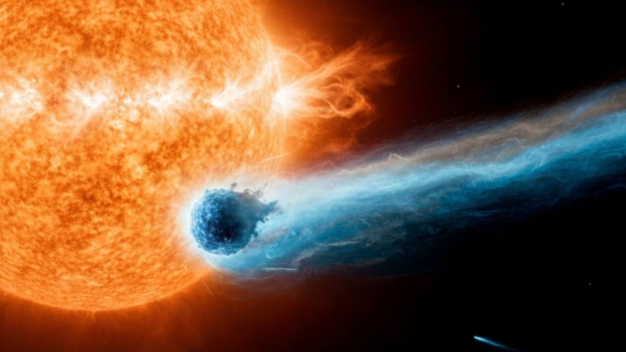 Novo cometa de 2026 desafia o calor extremo do Sol (Imagem: Fala Ciência via Gemini)