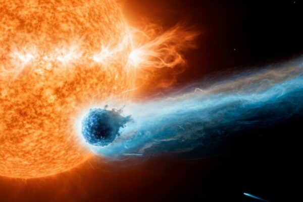 Novo cometa de 2026 desafia o calor extremo do Sol (Imagem: Fala Ciência via Gemini)