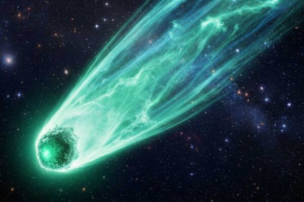 Cometa 3I/ATLAS cruza o Sistema Solar sob os olhos da NASA (Imagem: Fala Ciência via Gemini)