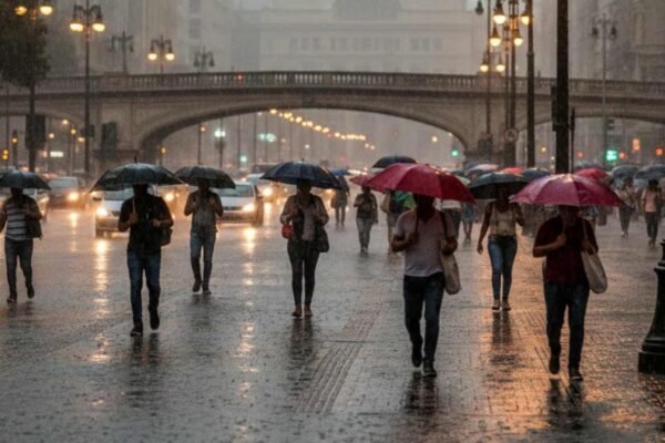 Chuvas intensas da ZCAS elevam risco de alagamentos no Sudeste (Imagem: Fala Ciência via Gemini)