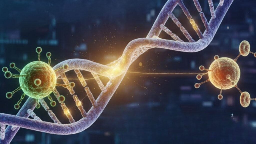 CRISPR epigenético reduz riscos na terapia genética. (Foto: Fala Ciência via Gemini)