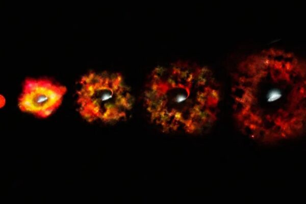 Estrela gigante desaparece em Andrômeda sem supernova aparente (Imagem: NASA, ESA e P. Jeffries (STScI))