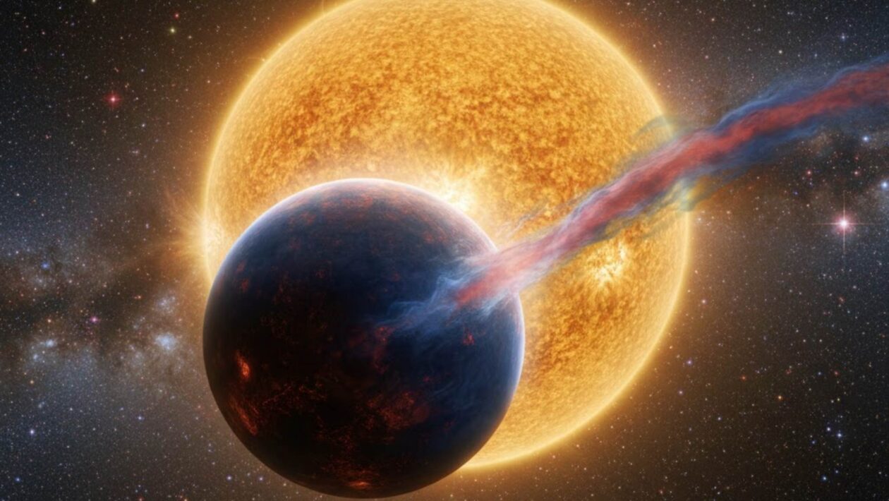 Planeta raro revela como mundos perdem suas atmosferas (Imagem: Fala Ciência via Gemini)